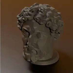 Glitch Art Classic Bust / Abstract Art Half Low Poly