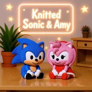 Sonic and Amy Couple - Knitted - Crochet