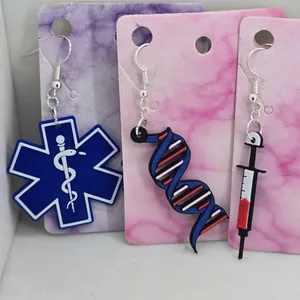 Caduceo, DNA, Syringe Earrings