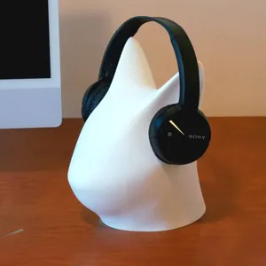 Headphone Stand Cat Head, Stylized & Minimalist