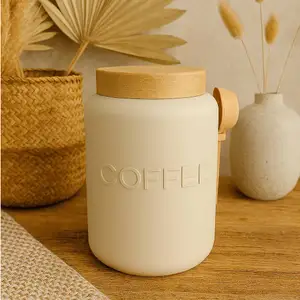 Coffee jar with spoon and lid