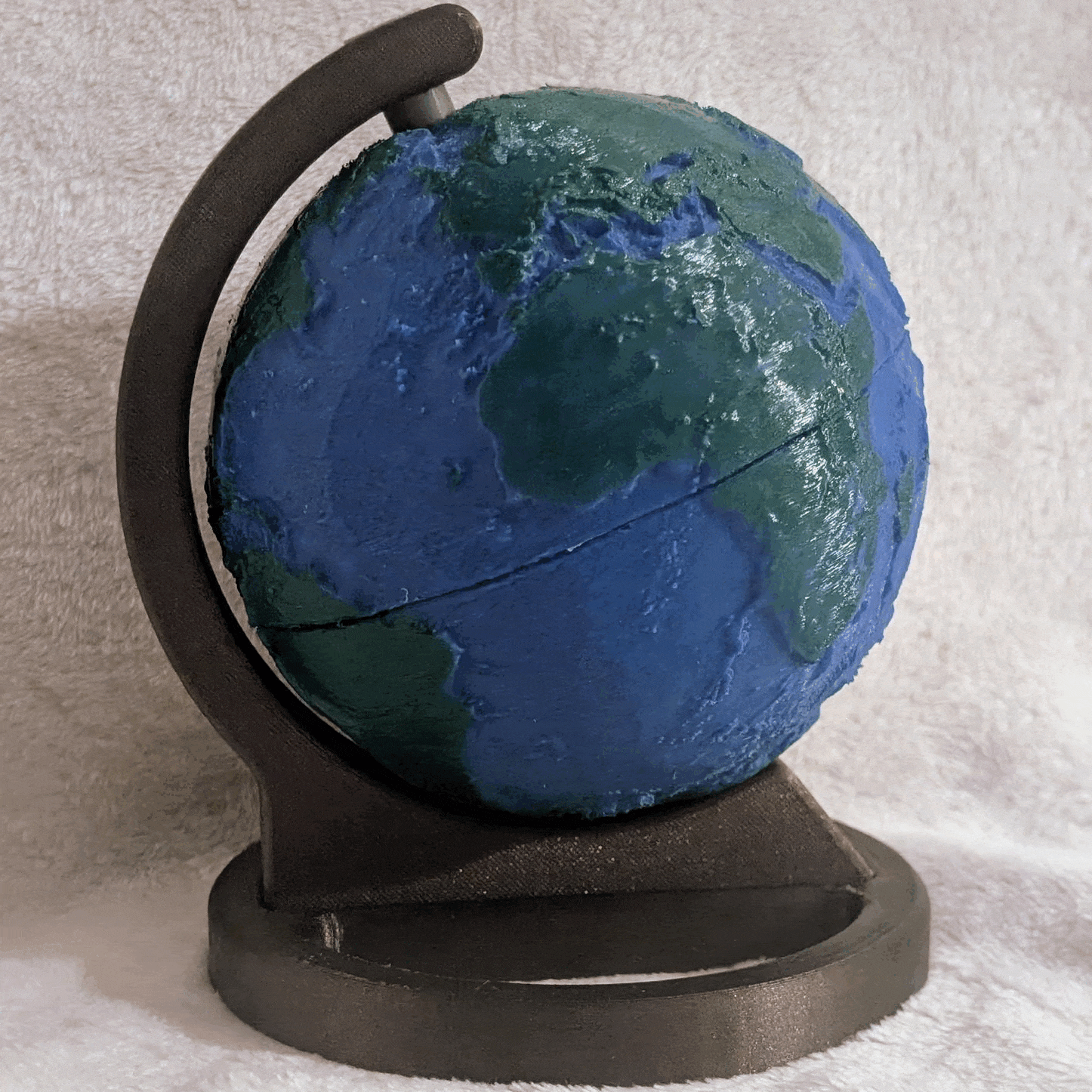 Earth Globe. Topographic Mounted Model