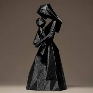 Geometric Mother and Child Figurine