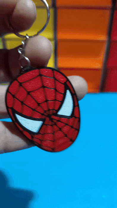 DUAL side Spiderman Keychain