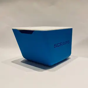 Scrap container with sliding lid