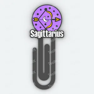 Paperclip sagittarius - signs of the zodiac - hor - bookmark