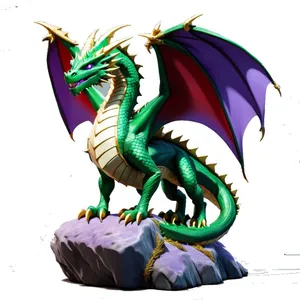 Fire Dragon – Majestic Guardian on Rocky Base