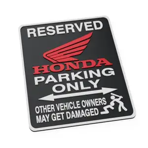 Honda Motorcycles Workshop Biker Parking Garage Warning Sign