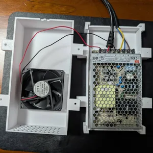 Meanwell LRS 150 power supply cover with holes for 24v Fan