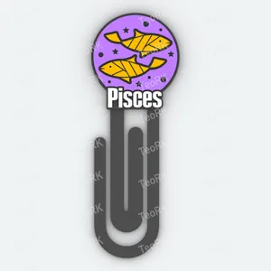 Paperclip pisces - signs of the zodiac - horoscop - bookmark