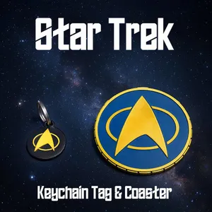 Star Trek Themed Coaster & Keychain Tag