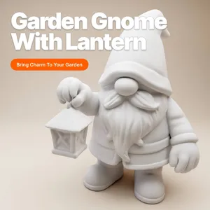 Garden Gnome with Lantern – 3D Printable Chibi Figurine