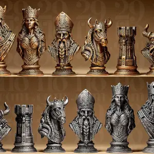 Chess Set Nordic/Viking Stylized