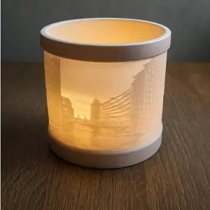 Lithophane Lampe für Batterieteelicht Speicherstadt