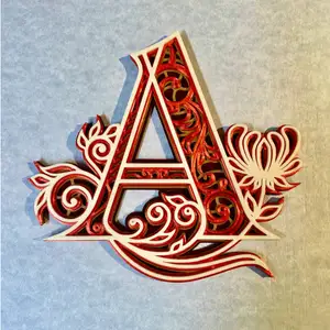 Decorated letters A-B-C-D - 1/7