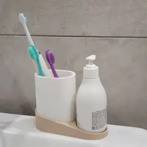 Toothbrush holder. Toothbrush and soap dispenser stand