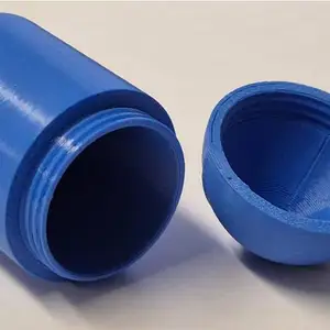 Simple cylindrical container with threaded screw on dome lid
