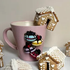 Mini Gingerbread House Cookie Cutter Mug Topper Decoration