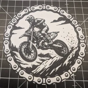 Motocross Wallart Medal Keychain