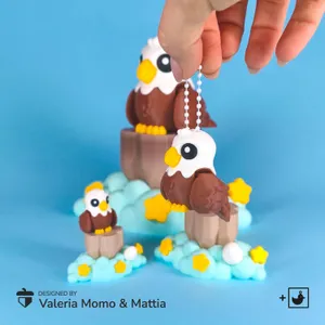 Cute Flexi Eagle (Toy, Keychain) & print-in-parts