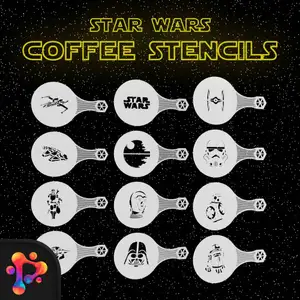 Star Wars Coffee Stencil Set (12pcs) by Polymeria