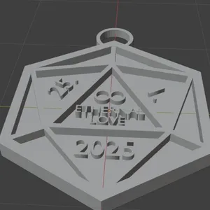 20 side dice with text