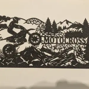 MX Motocross Wallart with crowd single color