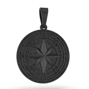 Printable jewelry pendant wind rose STL