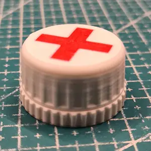 Compact pills containers. 3 sizes, 2 caps