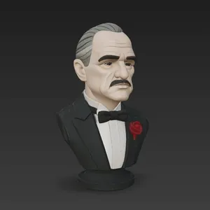 Godfather Mafia Boss Don Vito Corleone Cartoonish Bust