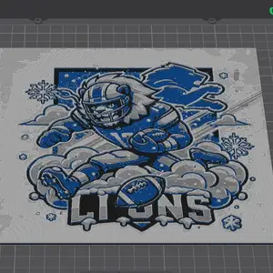 Hueforge Picture Detroit Lions KI generated