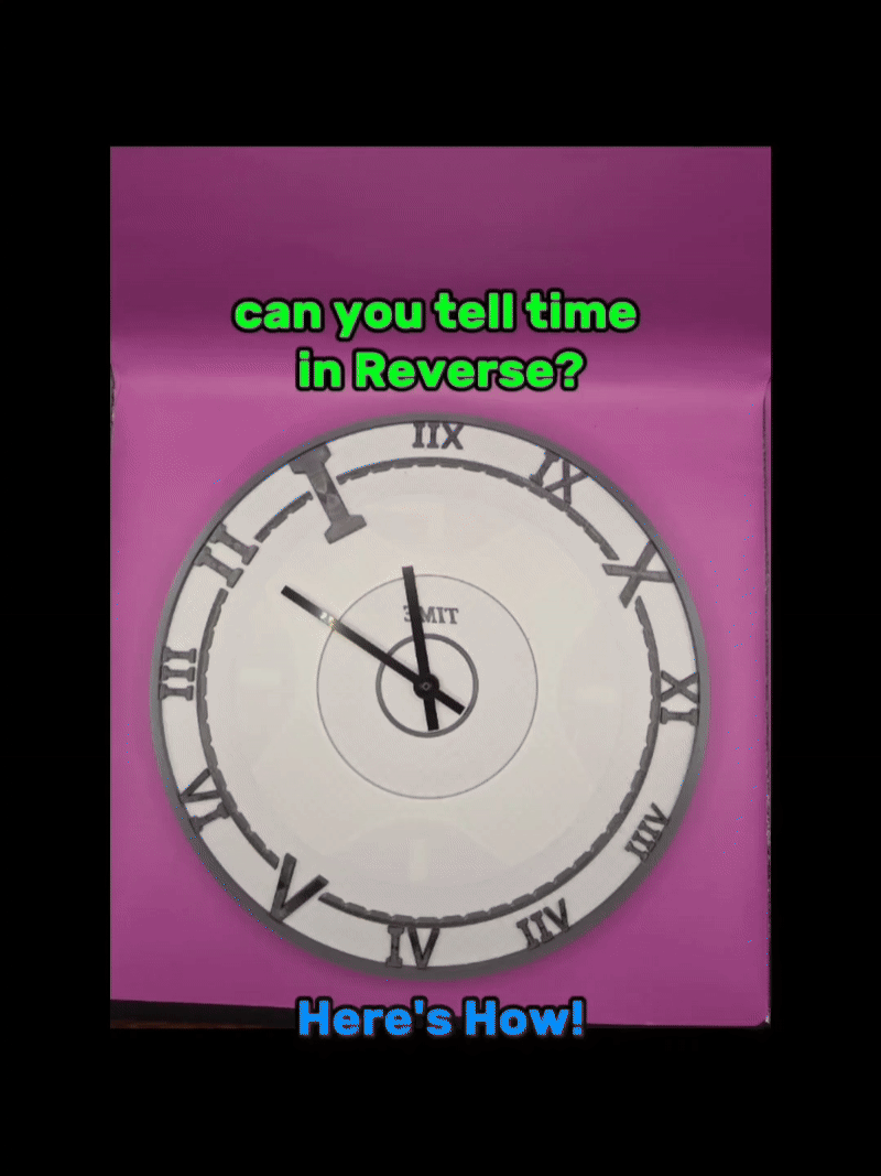 Reverse Clock - 300mm (Roman Numerals)