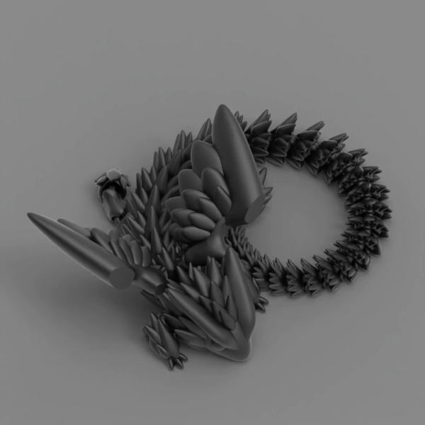 Articulated dragon with wings 008 - No supports - exclusive