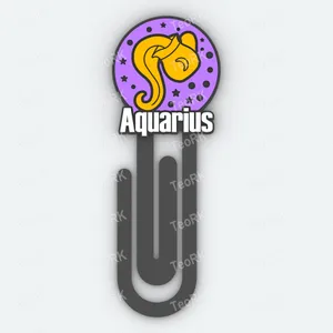 Paperclip aquarius - signs of the zodiac-horoscope- bookmark