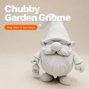 Chubby Garden Gnome Figurine with Lantern – Whimsical & Mini