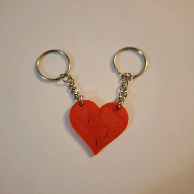 Porte-clé coeur couple – Heart keychain for couples