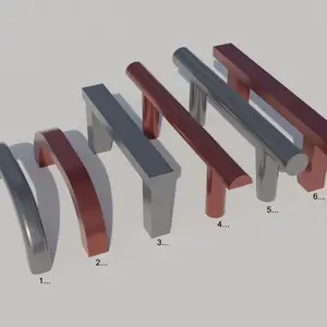 Furniture handles with 2 bolts