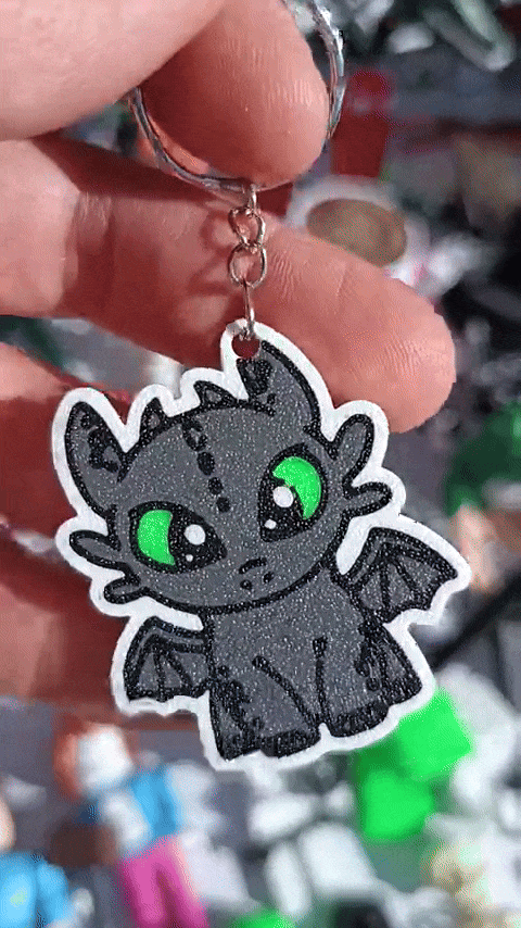 Toothless Keychain Keyring DUAL side - Llavero Chimuelo DUAL
