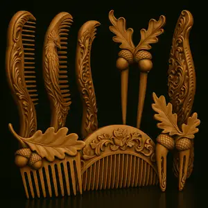 7 pcs Combs, seven different STL models