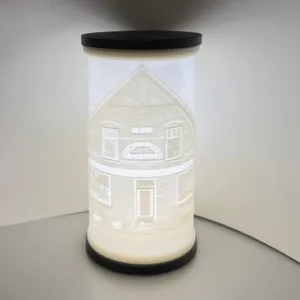 Lithopane Oostwoud 60mm round x120mm high with base and top.