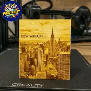 Golden New York City Skyline Hueforge (4 colors)