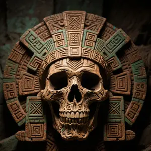cráneo azteca ancho
