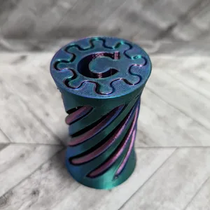 Spiral Letter C Internal Passthrough Fidget 180 Deg Twist