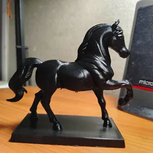 Black Horse Statue STL for 3D Printing | Single-Color Model