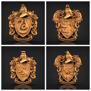 Harry Potter coat logo, emblems set 4pcs