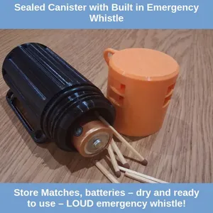 Sealed Canister with Integrated Emergency Whistle