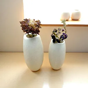 Vita Pebble Pair – Minimalist Stone Vase Set STL