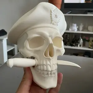 Skull with knife