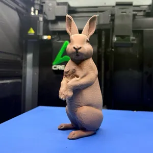 Realistic bunny standing in a cute pose