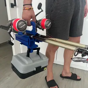 Fishing Rod Transport Stand with Folding Legs and Gear Hook